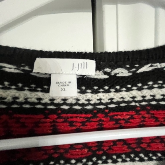 J. Jill Festive Black and White Cardigan - Picture 2 of 5